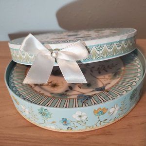 Hallmark - Set of 2 Blue Plates - Floral - With Box - NWT - Beautiful